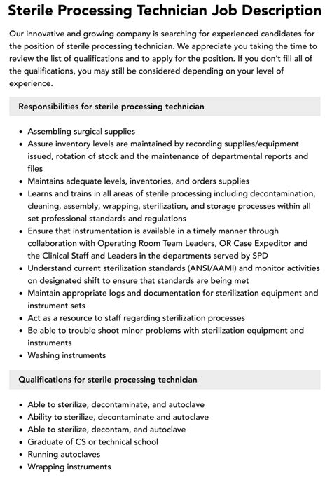 5 Essential Duties Of A Sterile Processing Tech