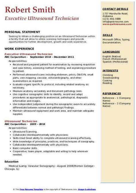 5 Essentials For An Ultrasound Tech Resume