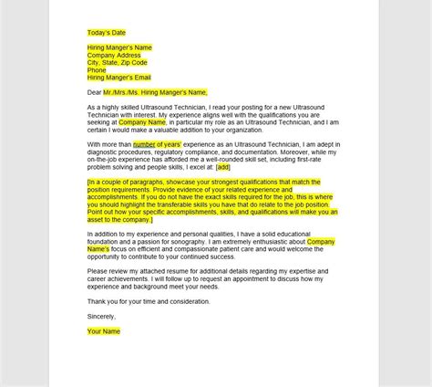 5 Tips For Ultrasound Tech Cover Letter