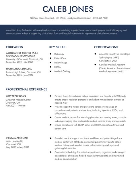 5 X-Ray Tech Resume Examples To Get Hired Fast