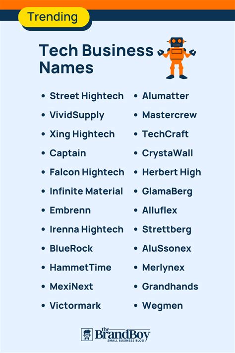 50 Cool Tech Company Name Ideas