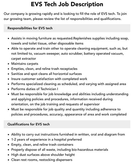 7 Key Evs Tech Job Duties Revealed