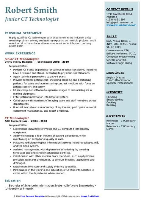 Crafting A Winning Ct Tech Resume