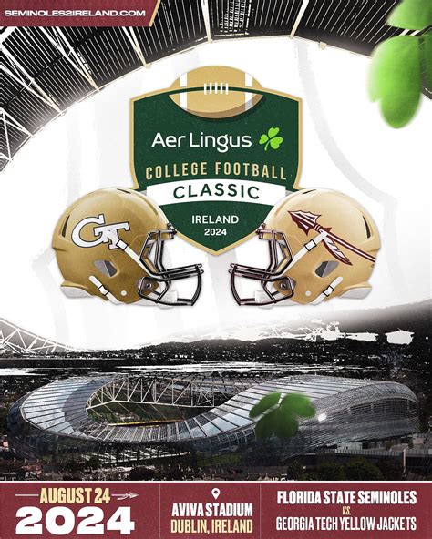 Fsu Vs Ga Tech Ireland Tickets On Sale Now