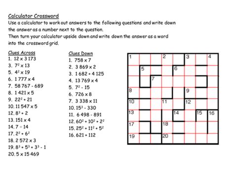 Low Tech Calculator Crossword Puzzle Solutions Guide