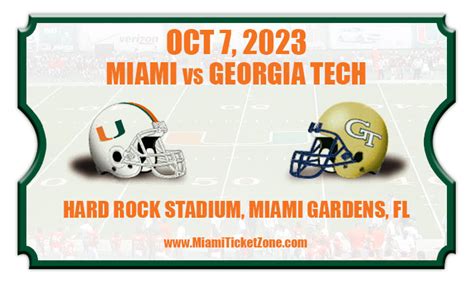 Miami Hurricanes Vs Georgia Tech Tickets On Sale Now