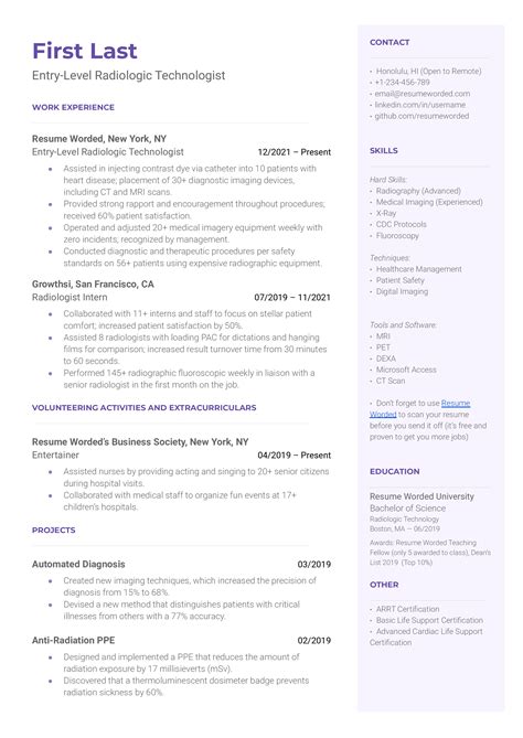 Mri Technologist Resume Tips And Example