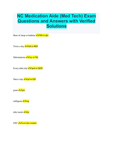 Nc Med Tech Practice Test Made Easy