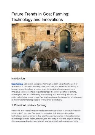 Revolutionizing Farming With Goat Tech Innovations