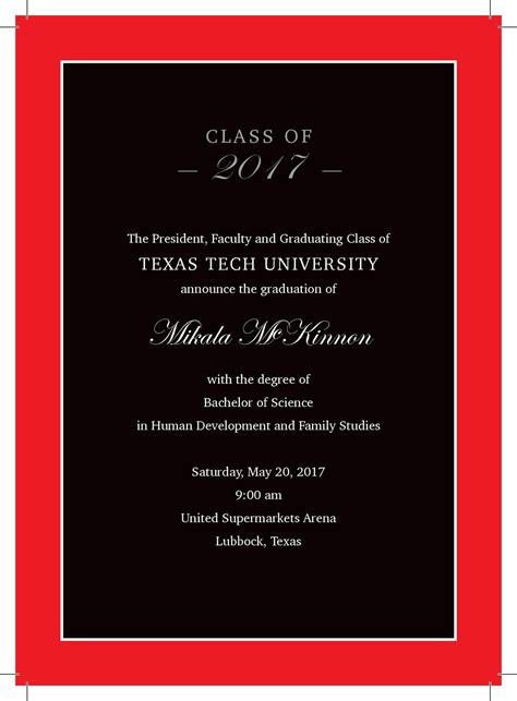 Texas Tech Graduation Announcements: Share Your Achievement