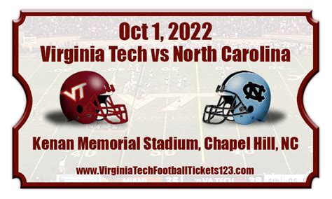 Virginia Tech Vs North Carolina Football Tickets On Sale Now